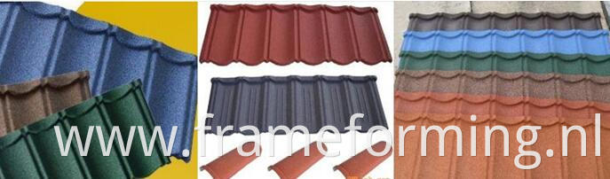 Color Stone Chip Coated Metal Roof Tile Forming Machine 